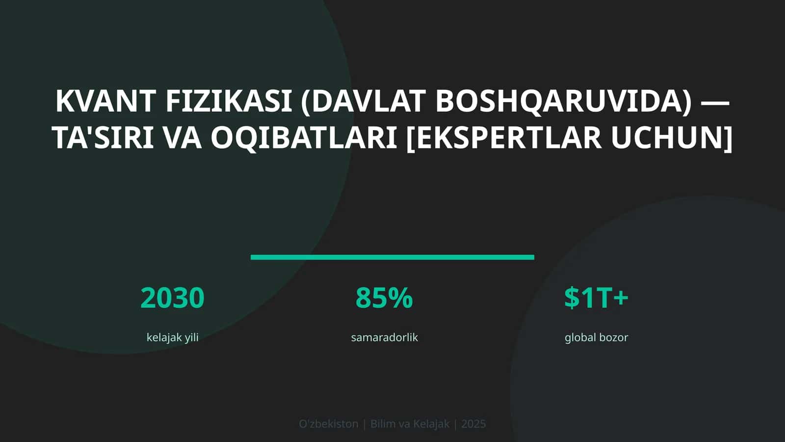 Kvant fizikasi (davlat boshqaruvida) — ta'siri va oqibatlari [ekspertlar uchun]