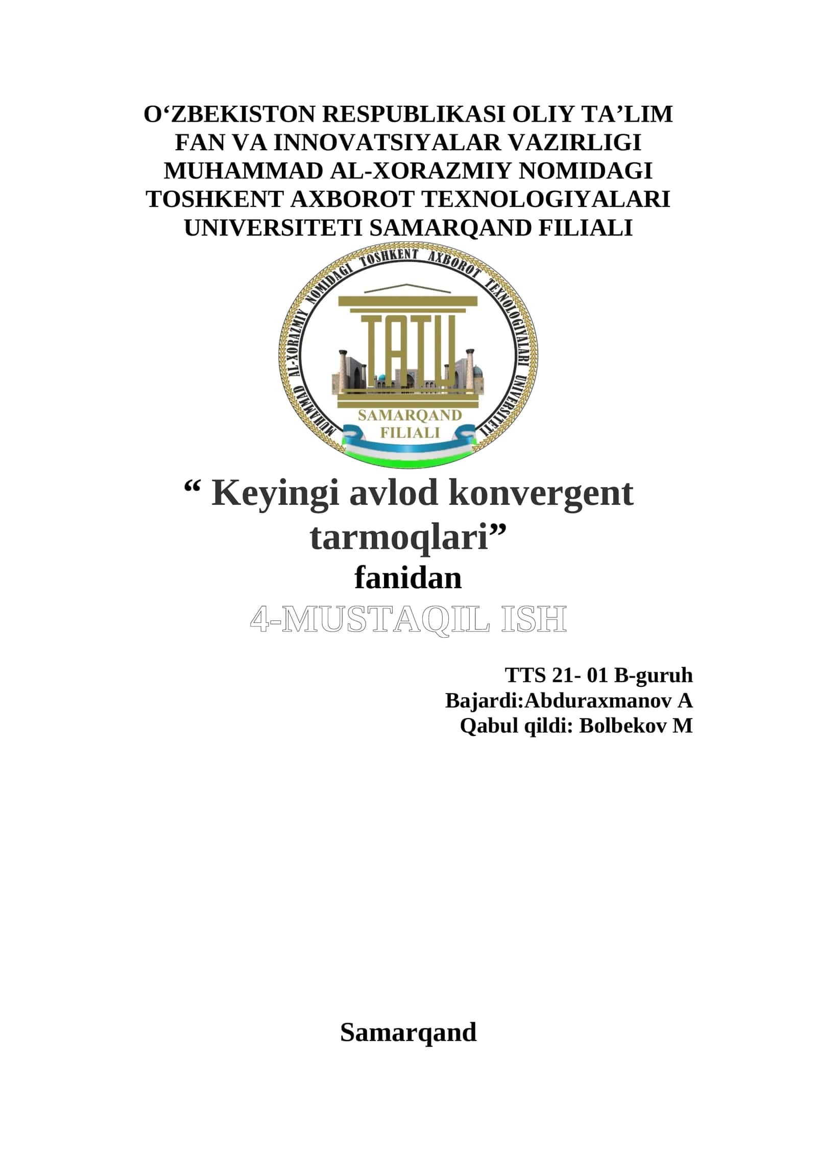 Tarmoq arxitekturasining evolyutsiyasi va konvergensiyasi