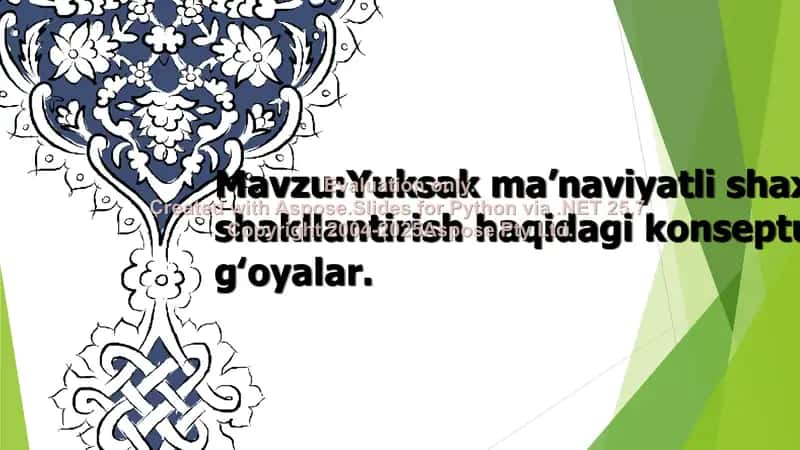 Yuksak maʼnaviyatli shaxsni shakllantirish haqidagi konseptual gʻoyalar