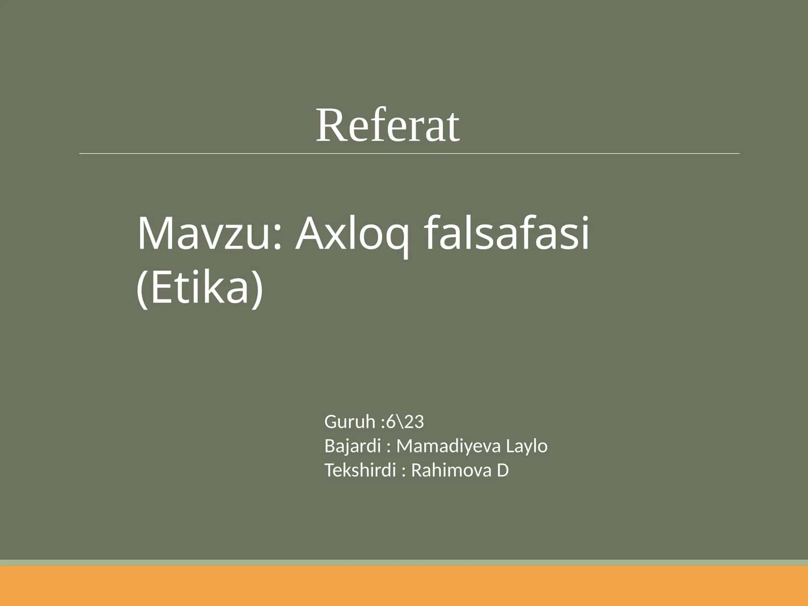 Axloqfalsafasi(Etika)