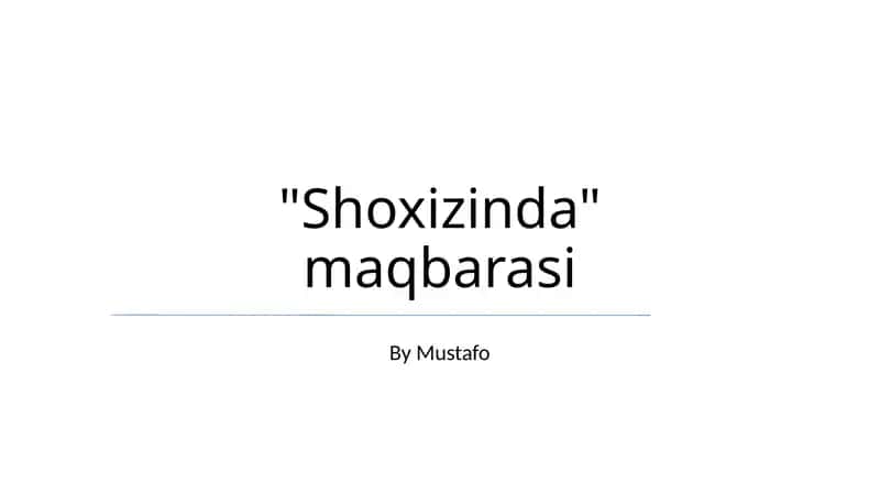 Shoxizinda maqbarasi