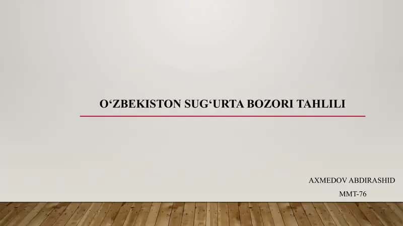 Oʻzbekiston sugʻurta bozori tahlili