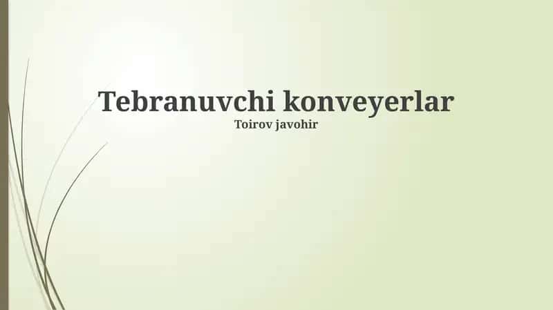 Tebranuvchi konveyerlar