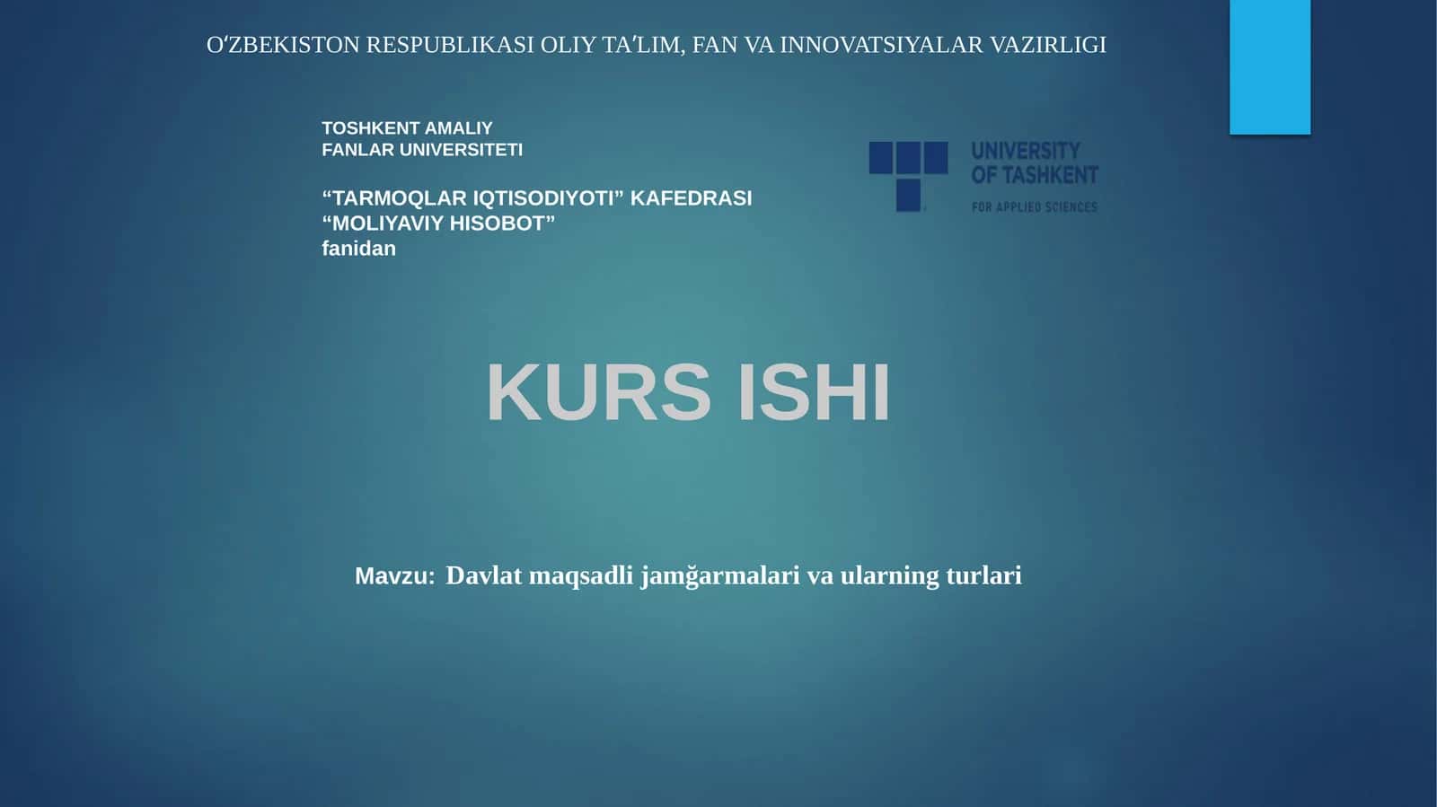 Davlat maqsadli jamğarmalari va ularning turlari