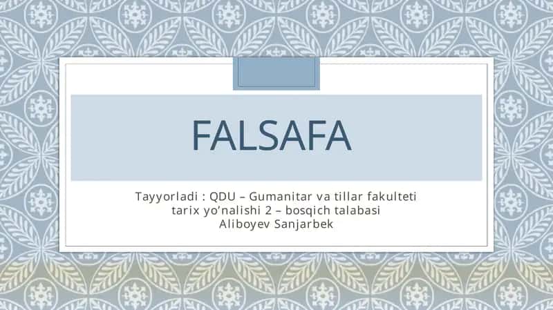 Qanday muammolar falsafiy muammolar