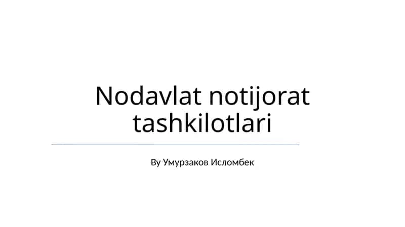 NGO Moliyalashtirish Mexanizmlari