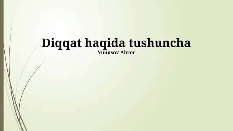 Diqqat haqida tushuncha