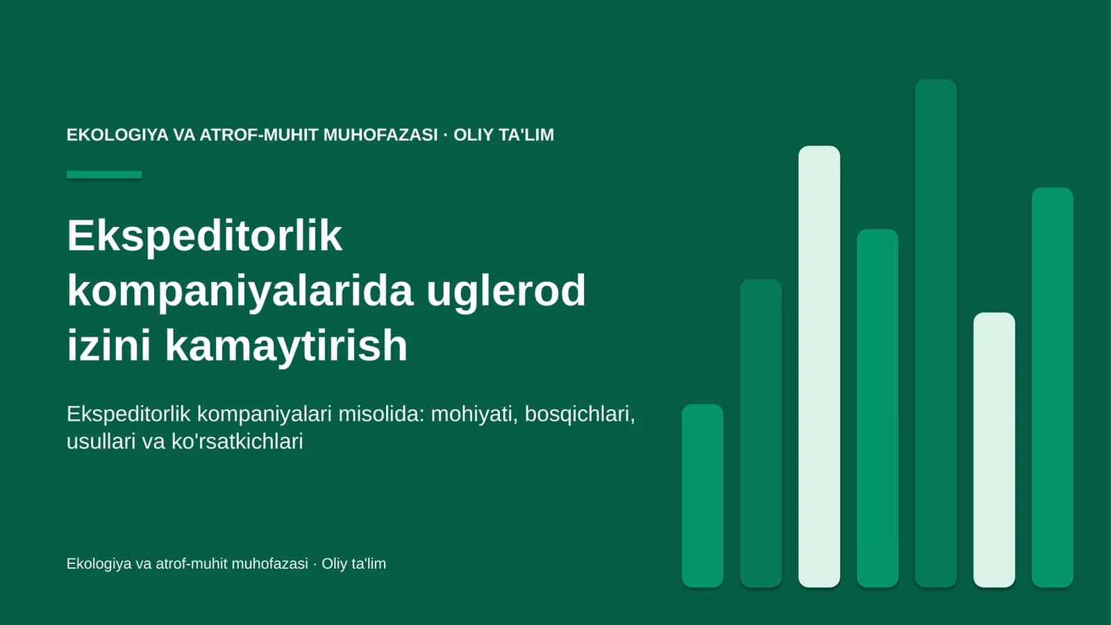 Ekspeditorlik kompaniyalarida uglerod izini kamaytirish