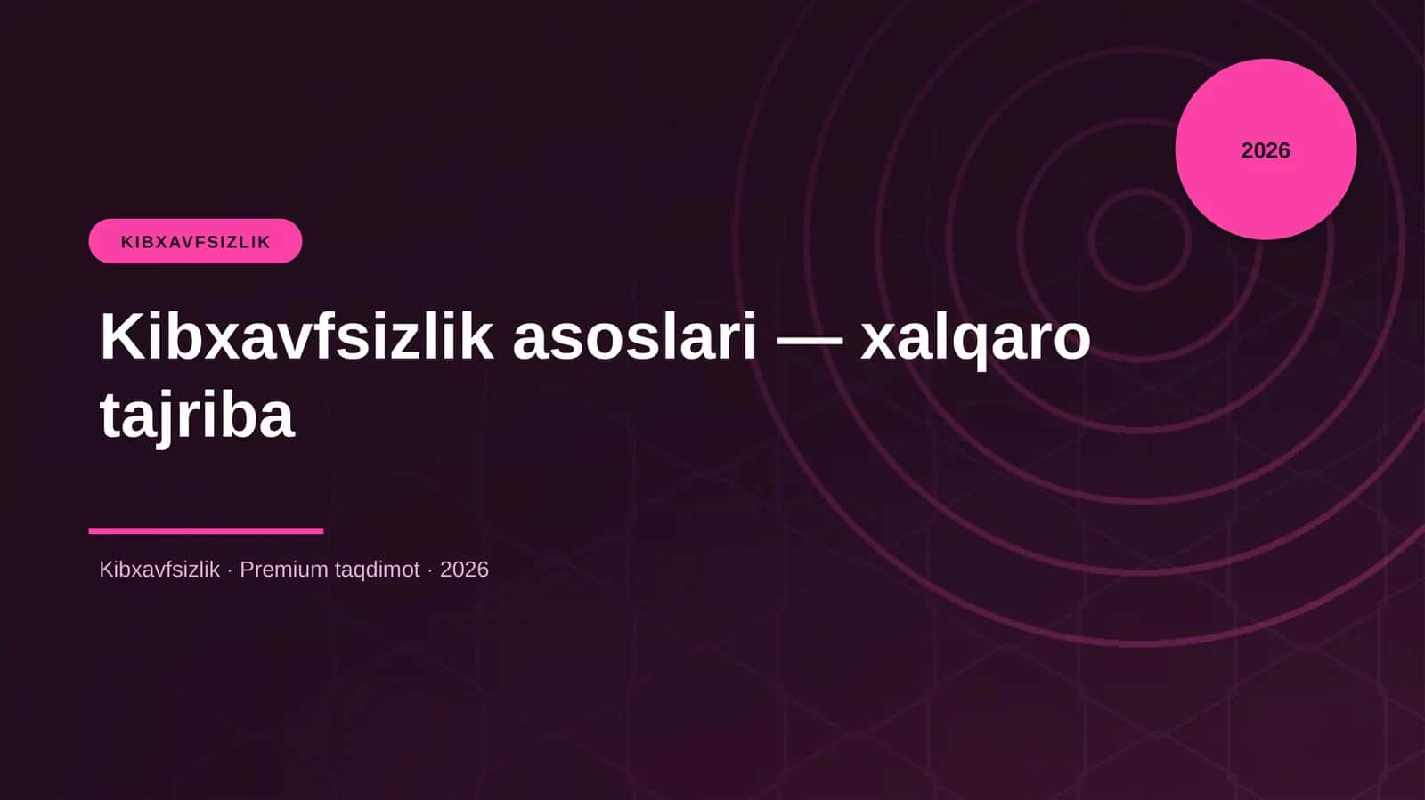 Kibxavfsizlik asoslari — xalqaro tajriba