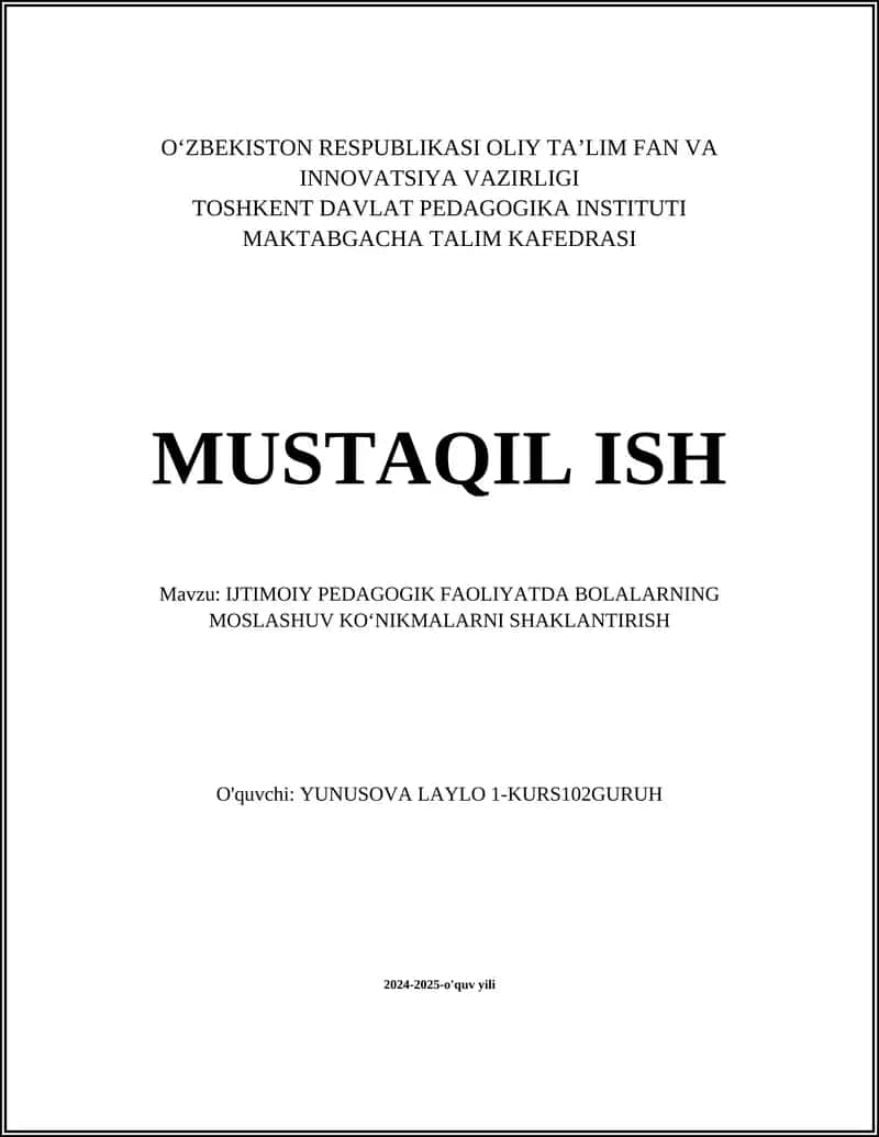 IJTIMOIY PEDAGOGIK FAOLIYATNING MOHIYATI