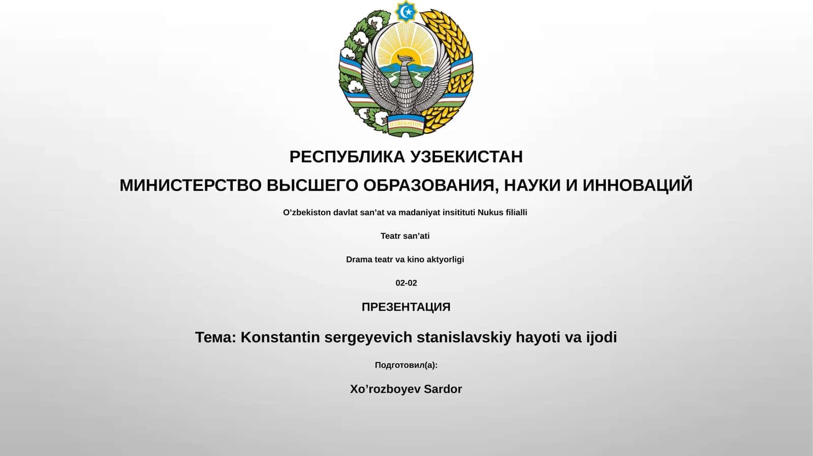 Konstantin sergeyevich stanislavskiy hayoti va ijodi