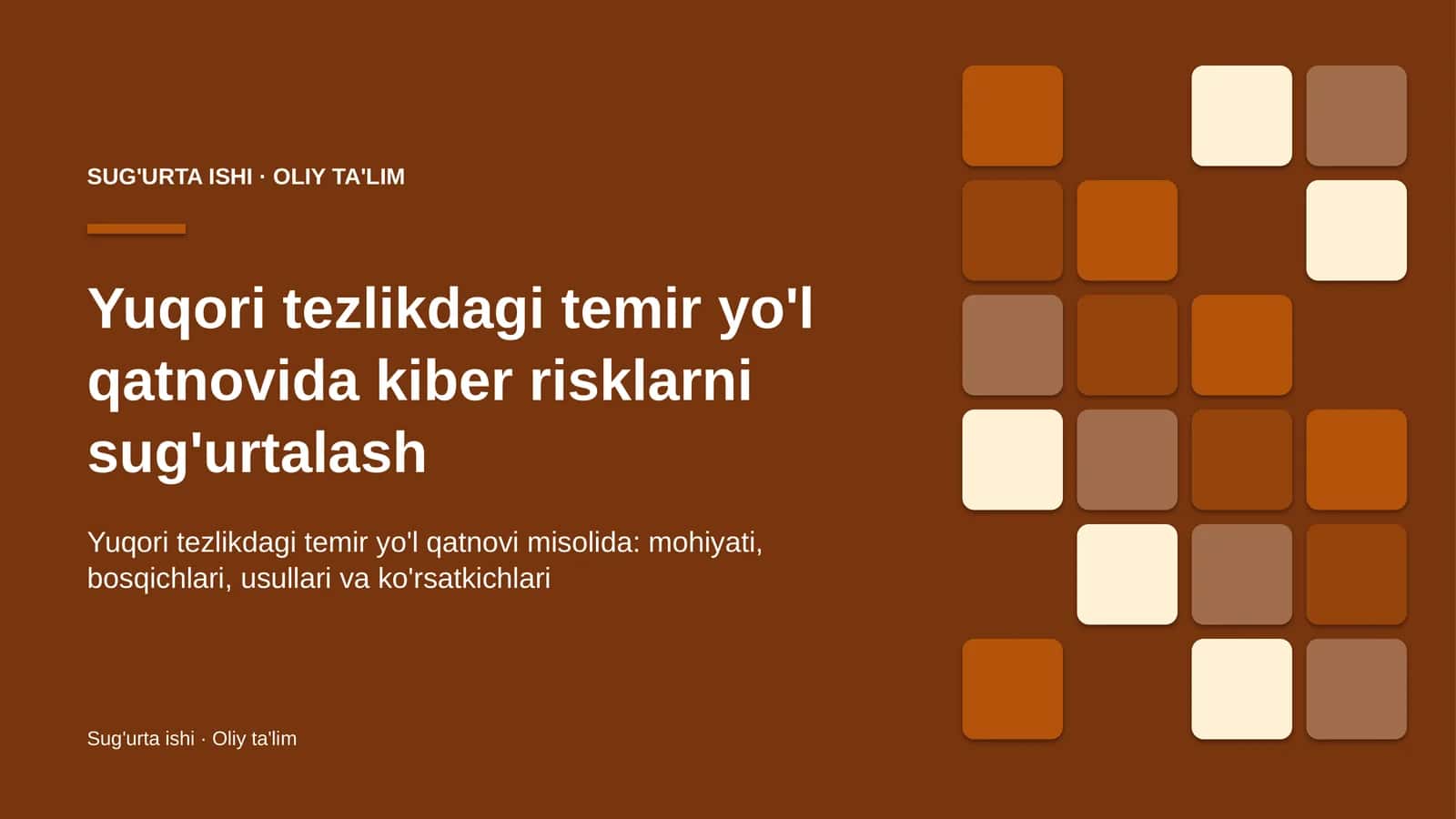 yuqori tezlikdagi temir yo'l qatnovida kiber risklarni sug'urtalash 3385