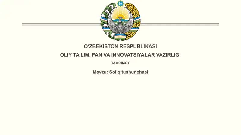 Soliqtushunchasi