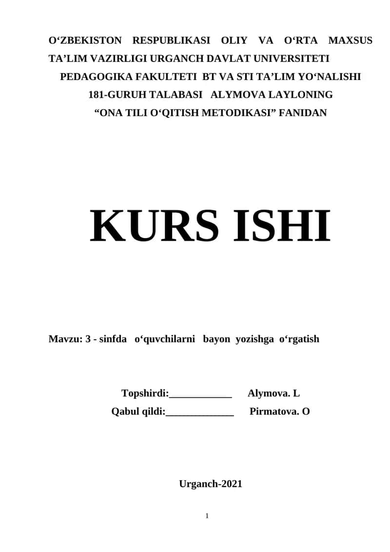 "ONA TILI O‘QITISH METODIKASI"