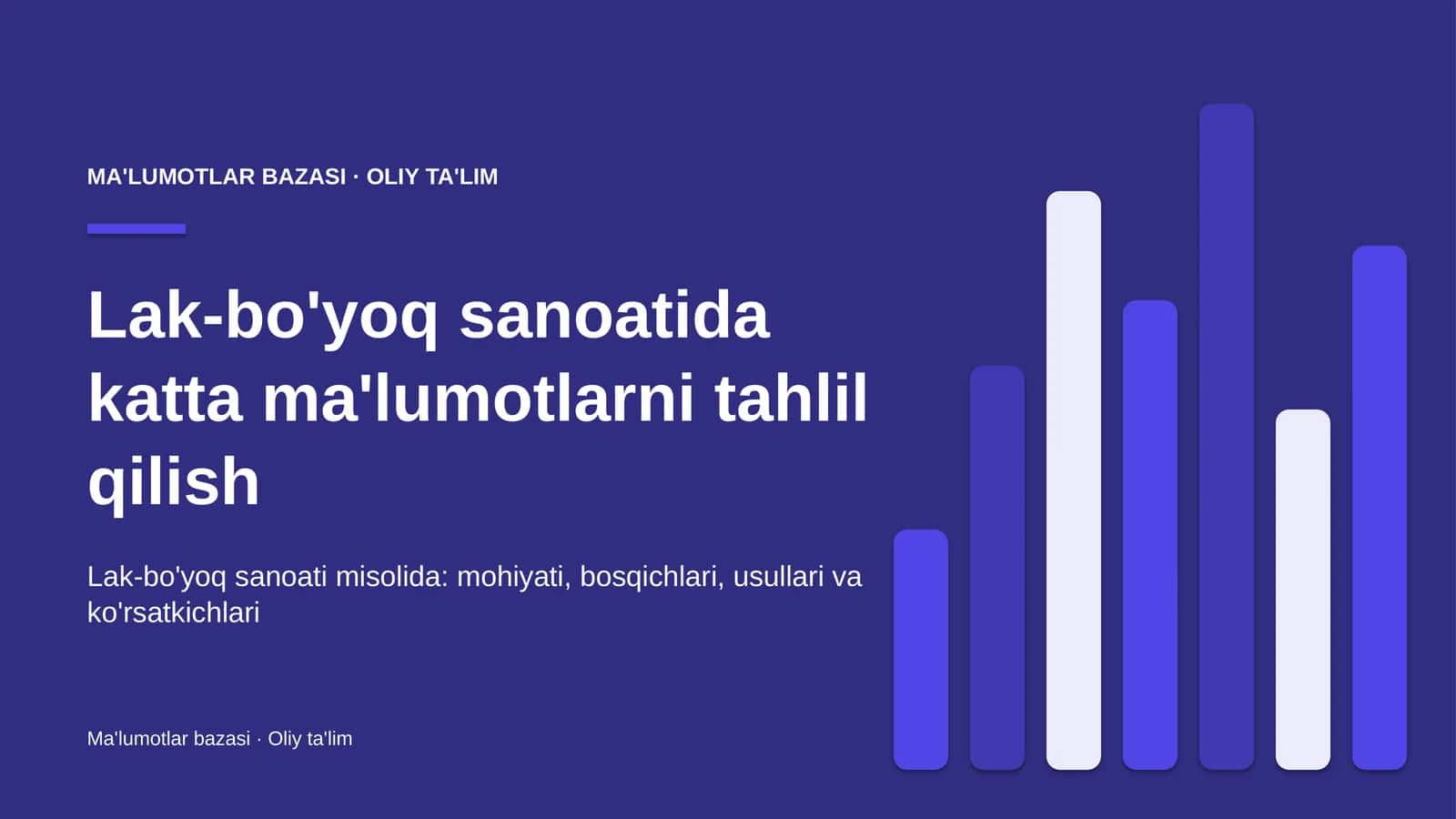 Lak-bo'yoq sanoatida katta ma'lumotlarni tahlil qilish