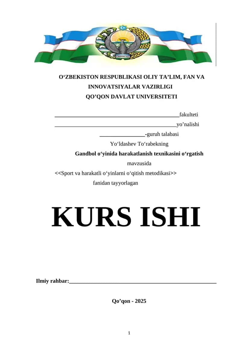 Sport va harakatli oʻyinlarni oʻqitish metodikasi