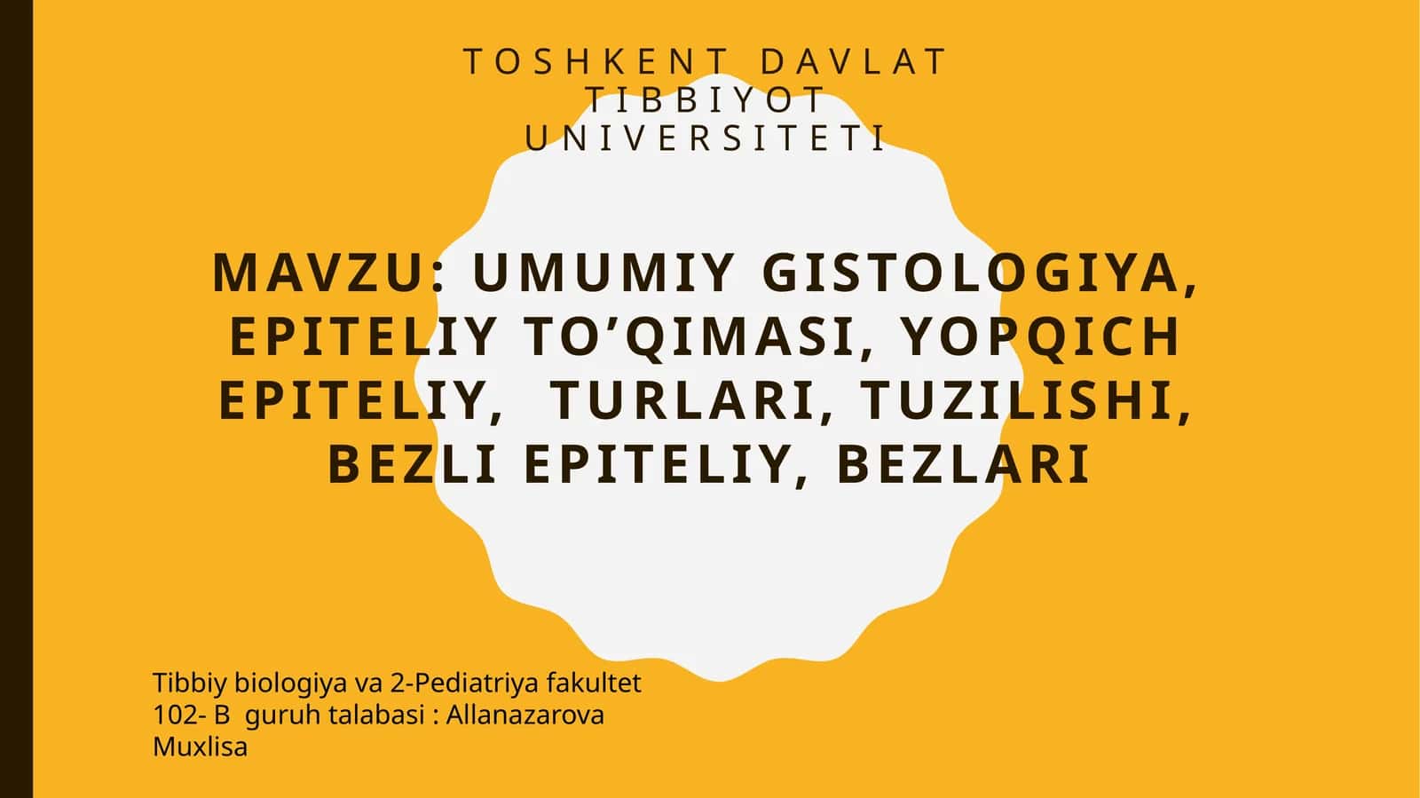 Toshkent davlat tibbiyot universiteti