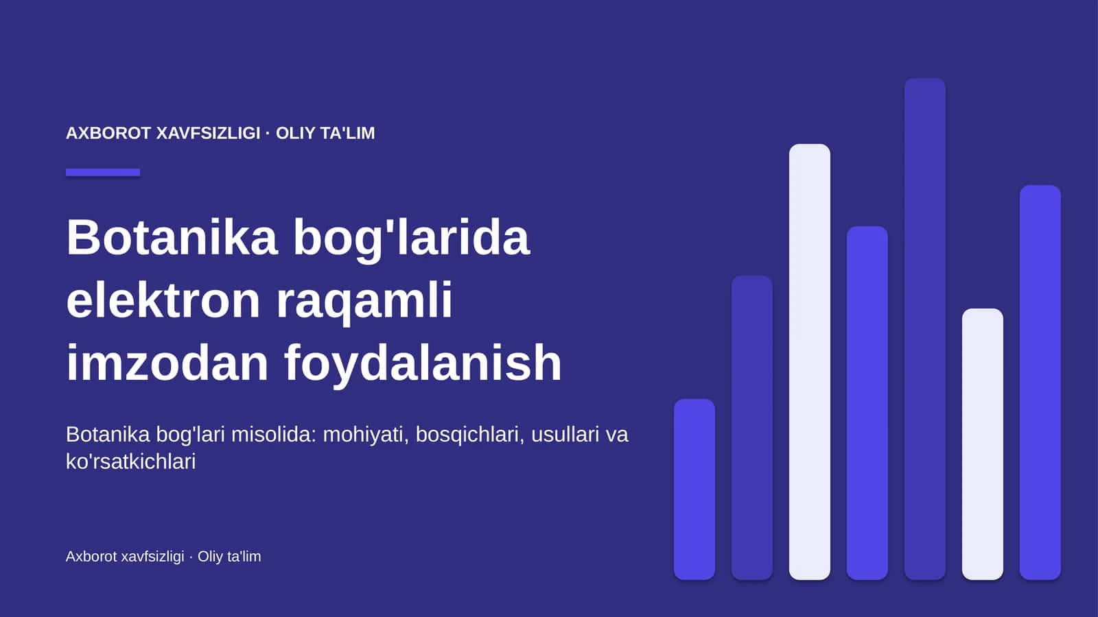 Botanika bog'larida elektron raqamli imzodan foydalanish