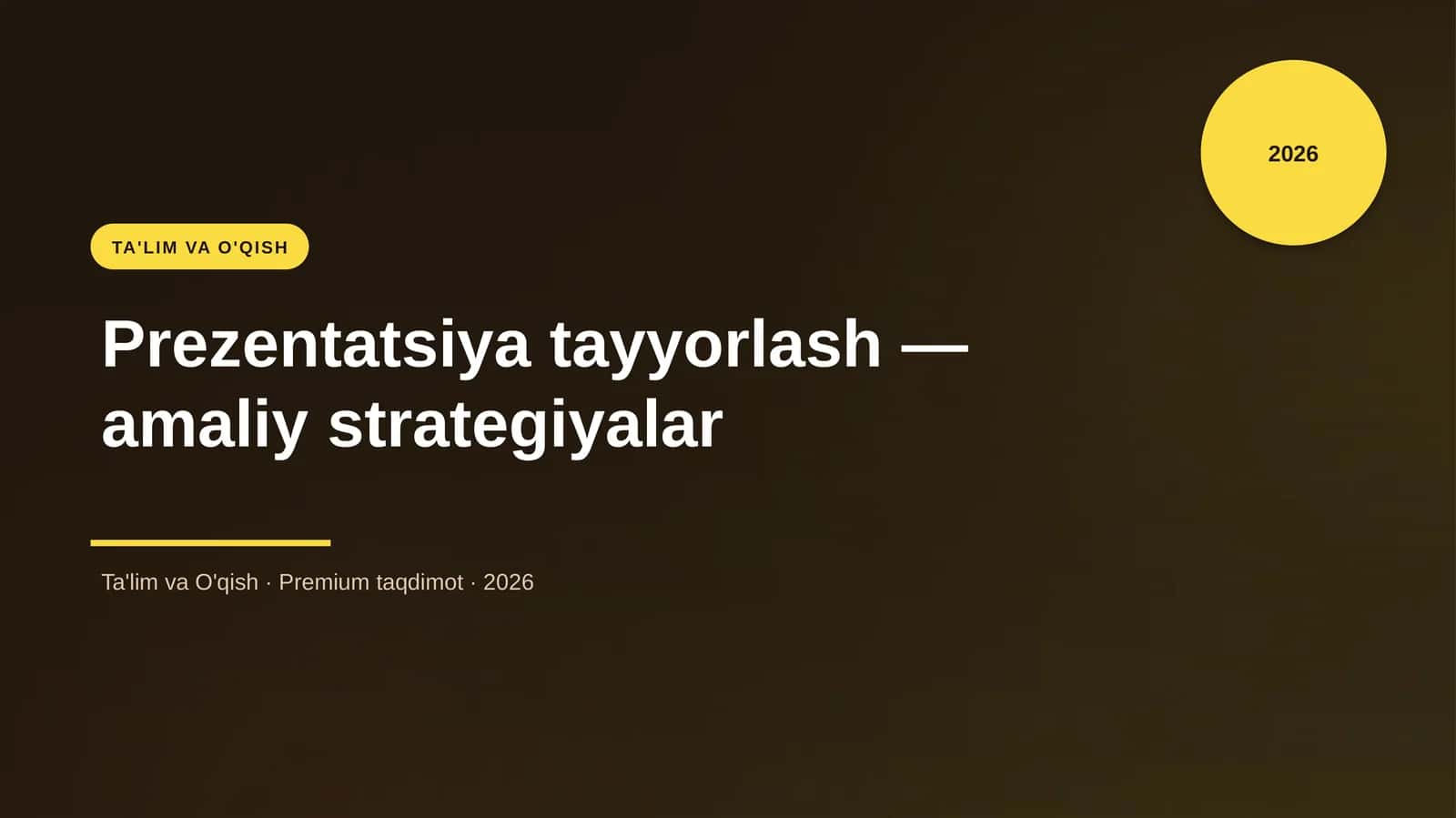 Prezentatsiya tayyorlash — amaliy strategiyalar