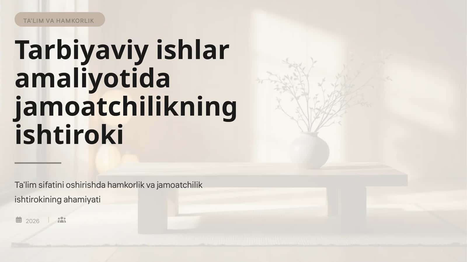 Ta'lim va hamkorlik