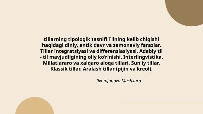 Tillarning tipologik tasnifi