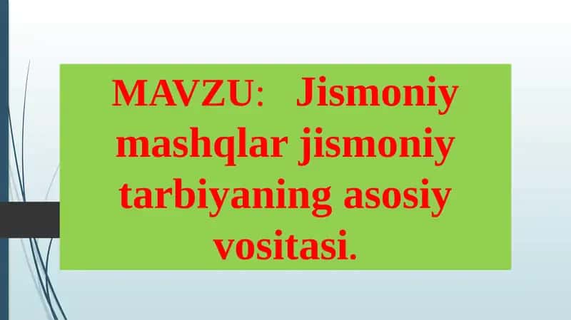 Jismoniymashqlar tarixiy klassifikatsiyasi