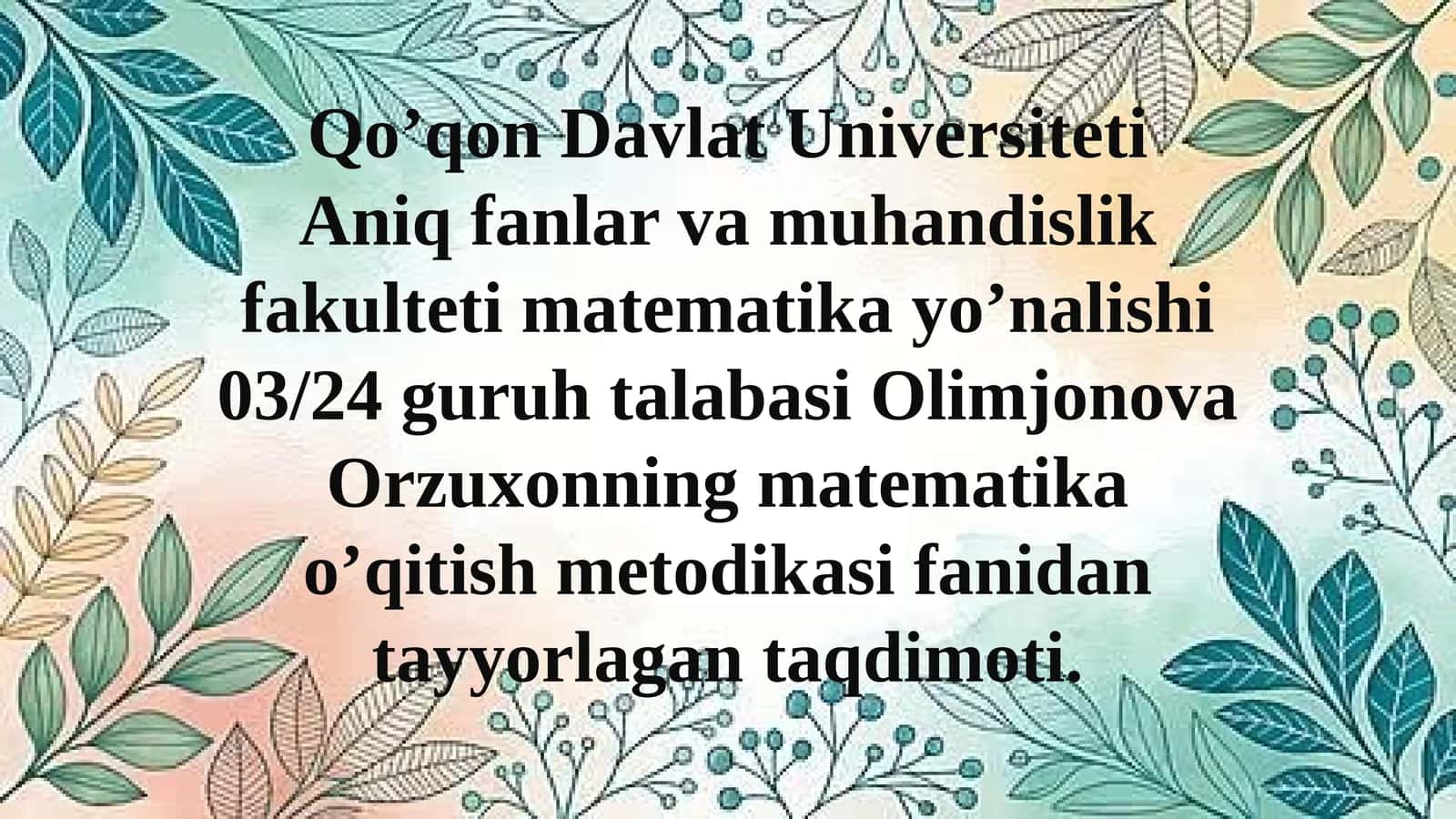 Umumiy oʻrta taʼlim maktabi algebra kursida ayniy shakl almashtirishlarni oʻqitish muammolari
