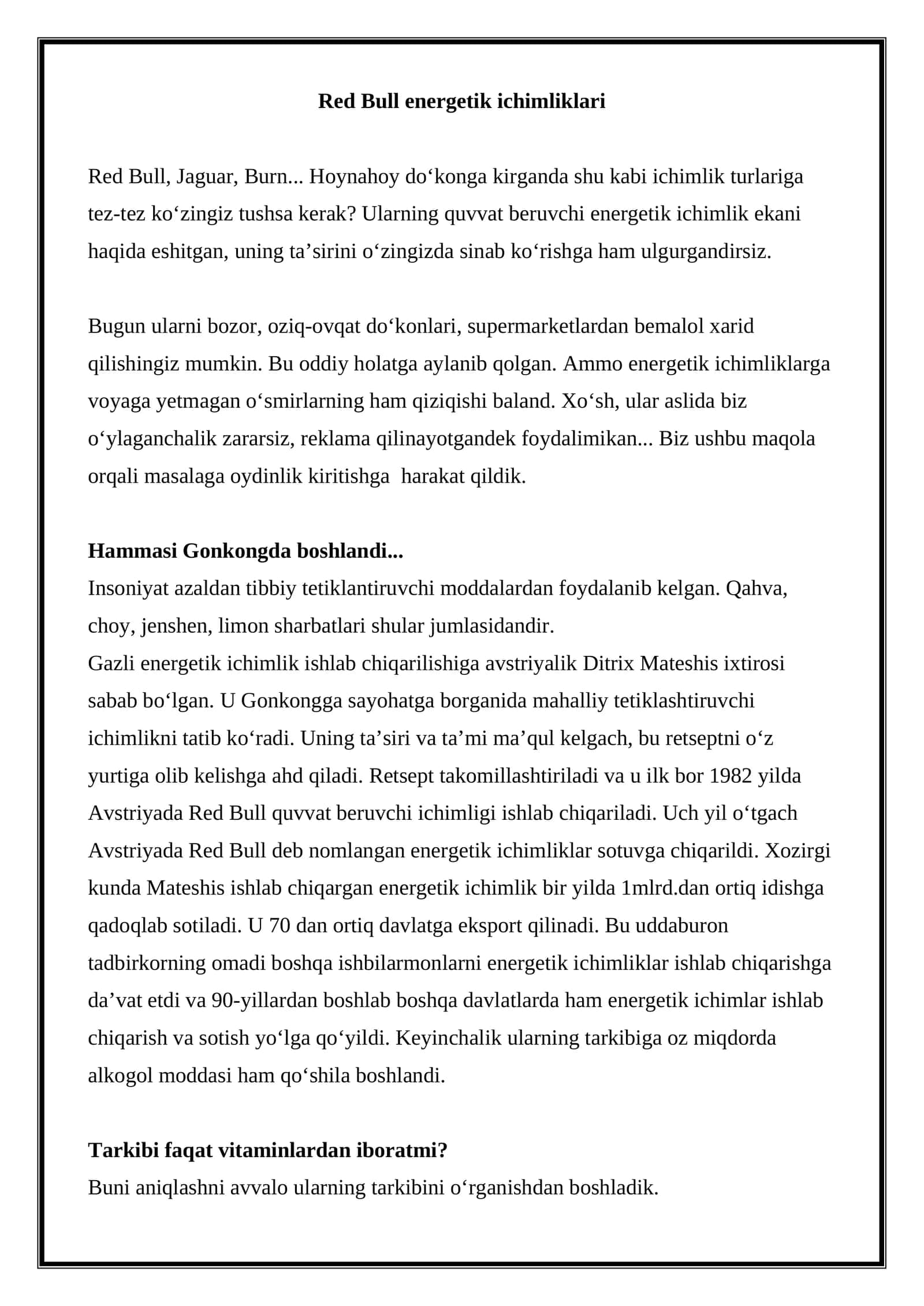 Red Bull energetik ichimliklari
