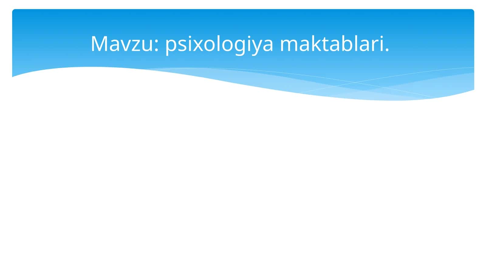 psixologiya maktablari