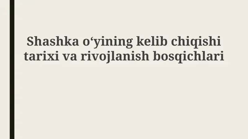 Qadimgi ildizlar