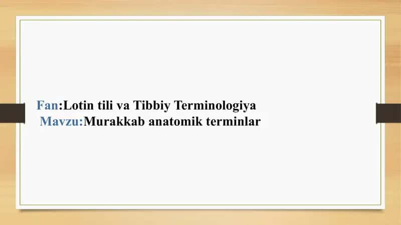 Anatomik terminlar