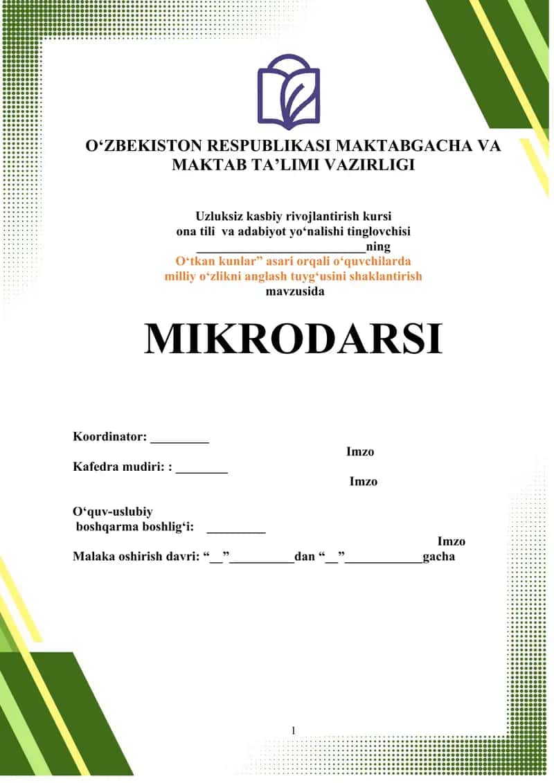 Uzluksiz kasbiy rivojlantirish kursi