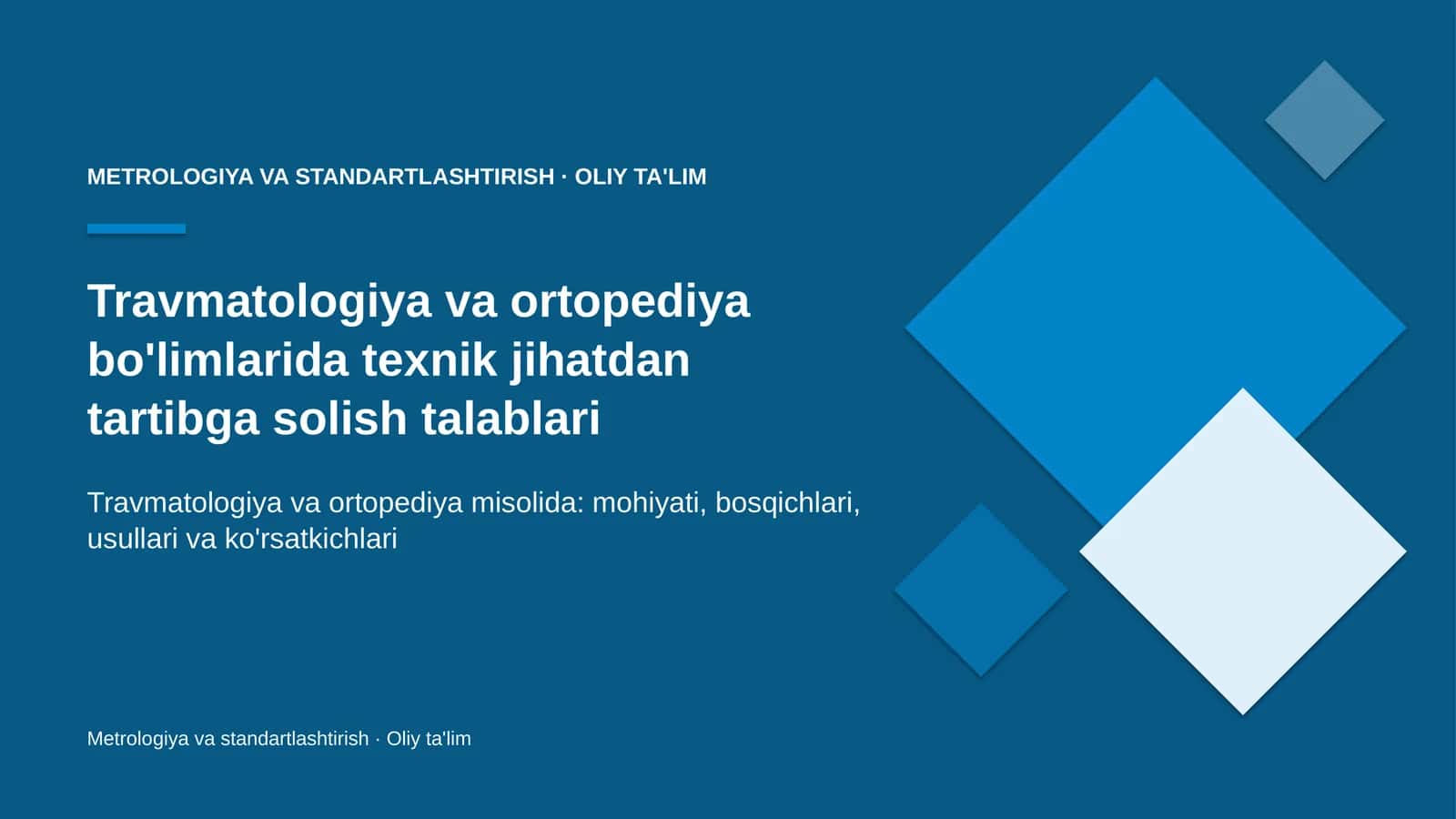 travmatologiya va ortopediya bo'limlarida texnik jihatdan tartibga solish talablari 1145