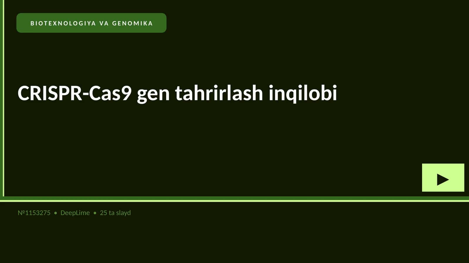 CRISPR-Cas9 gen tahrirlash inqilobi