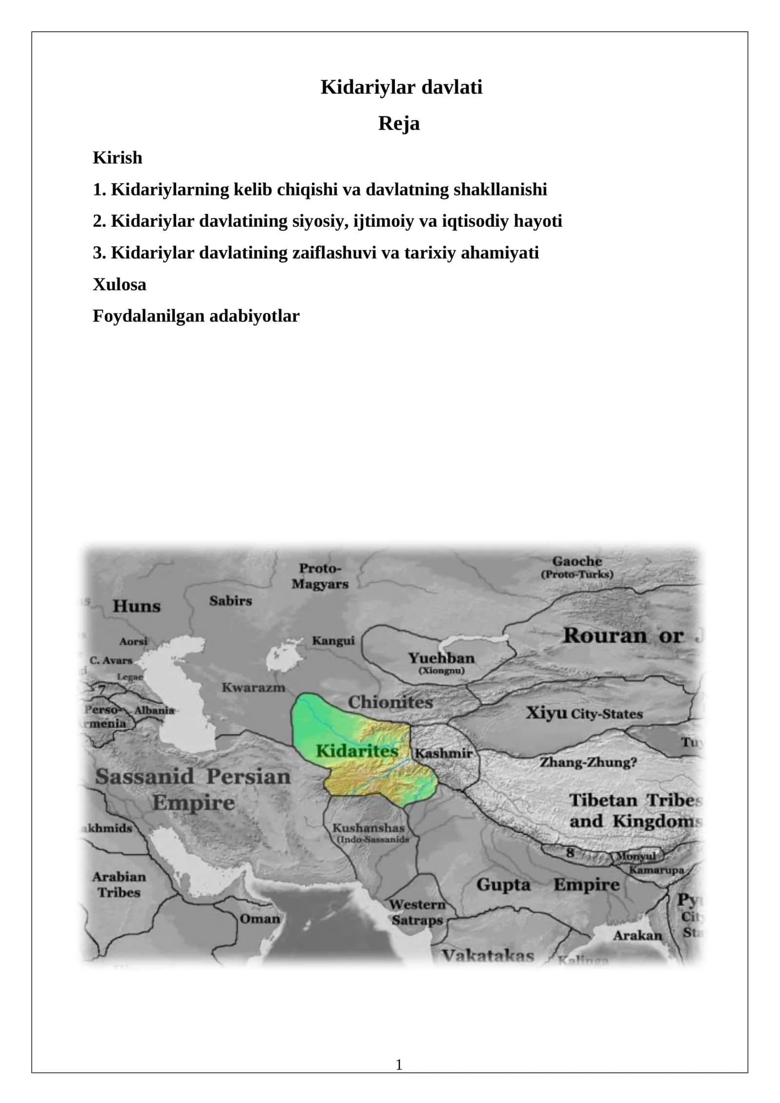 Kidariylar tarixi