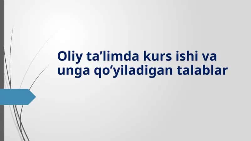 Oliy ta’limdagi kurslar