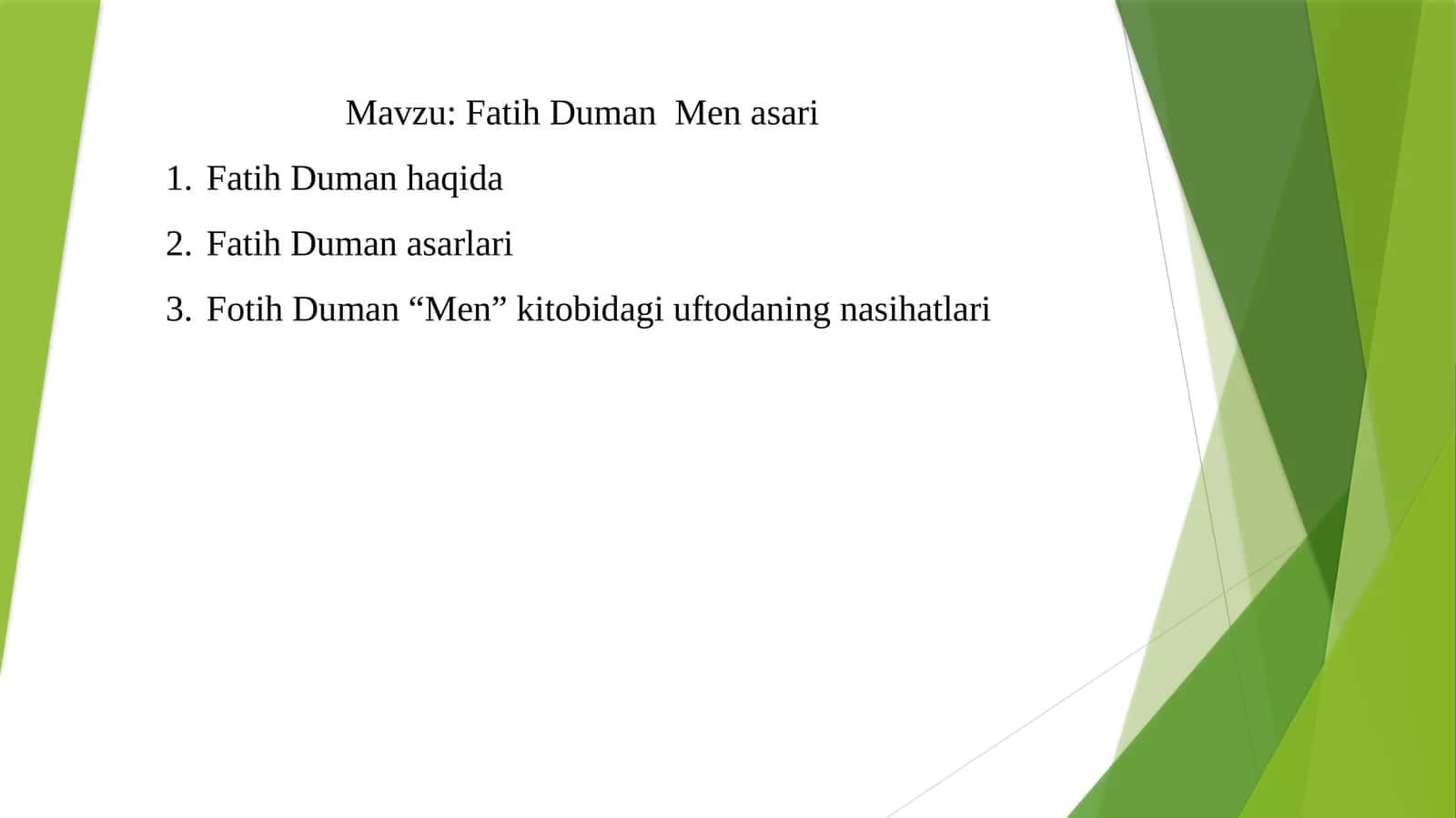 Fatih Duman Men asari