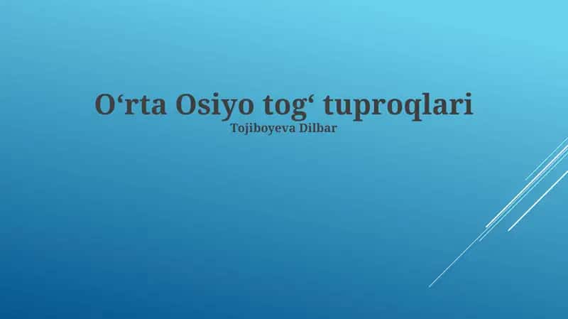 Oʻrta Osiyo togʻ tuproqlari