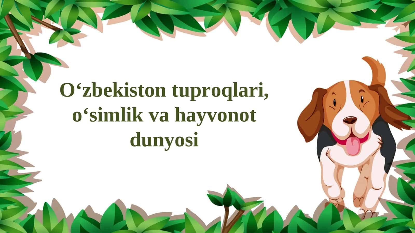 O‘zbekiston tuproqlari, o‘simlik va hayvonot dunyosi