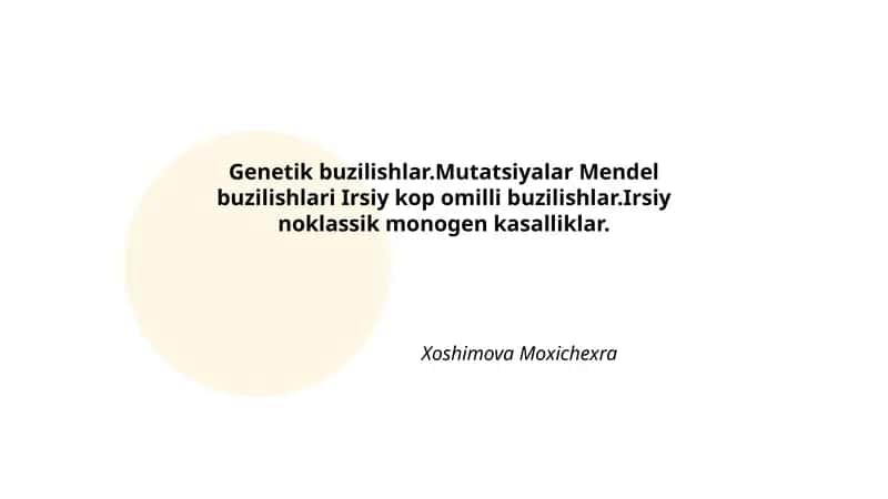 Genetik buzilishlar