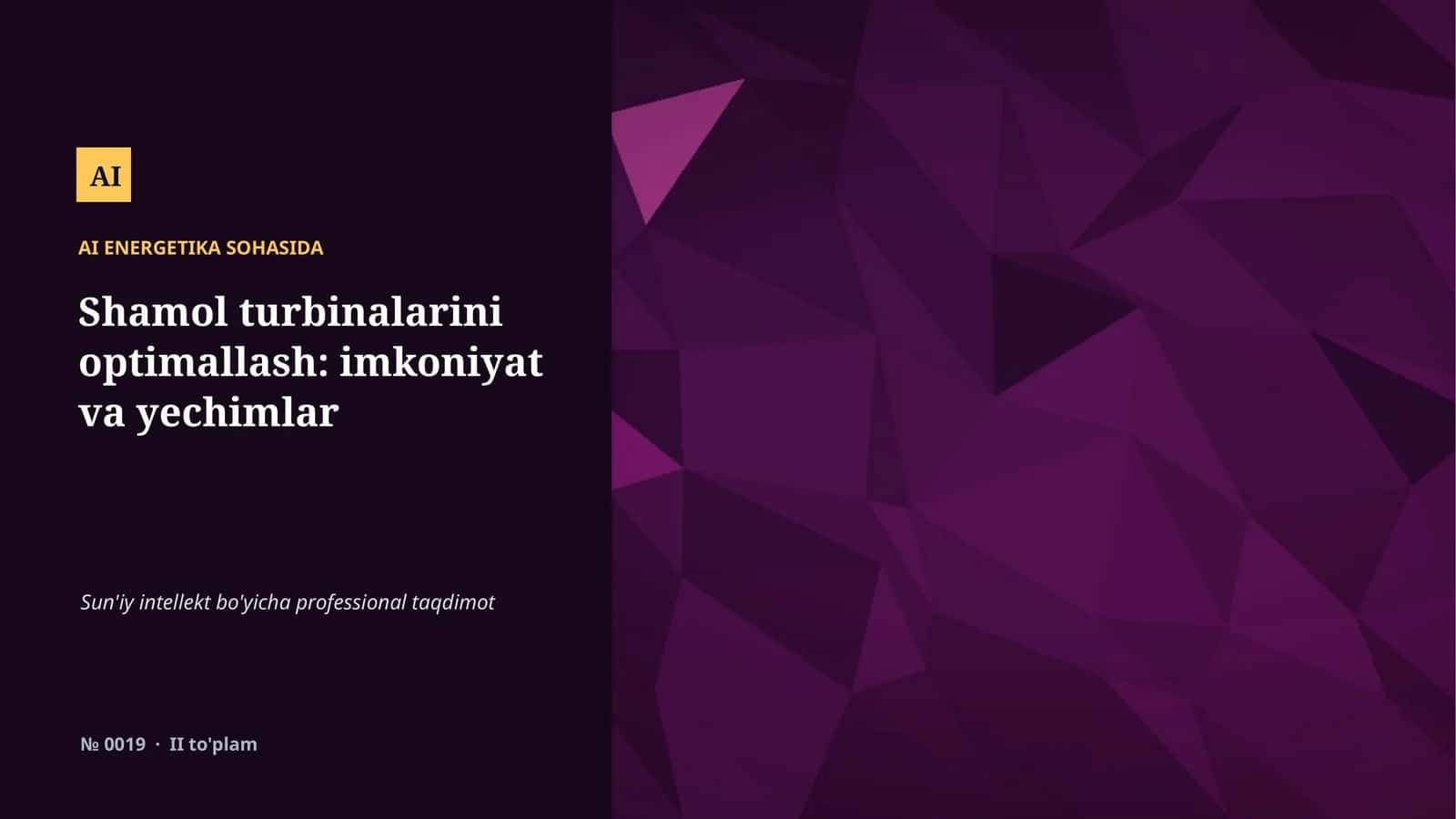 AI ENERGETIKA SOHASIDA