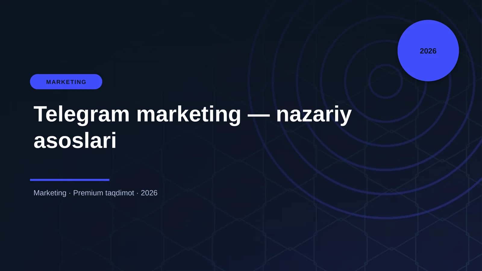 Telegram marketing — nazariy asoslari