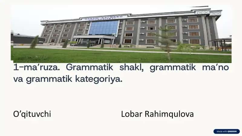 1-ma’ruza. Grammatikshakl, grammatik ma’no vagrammatikkategoriya