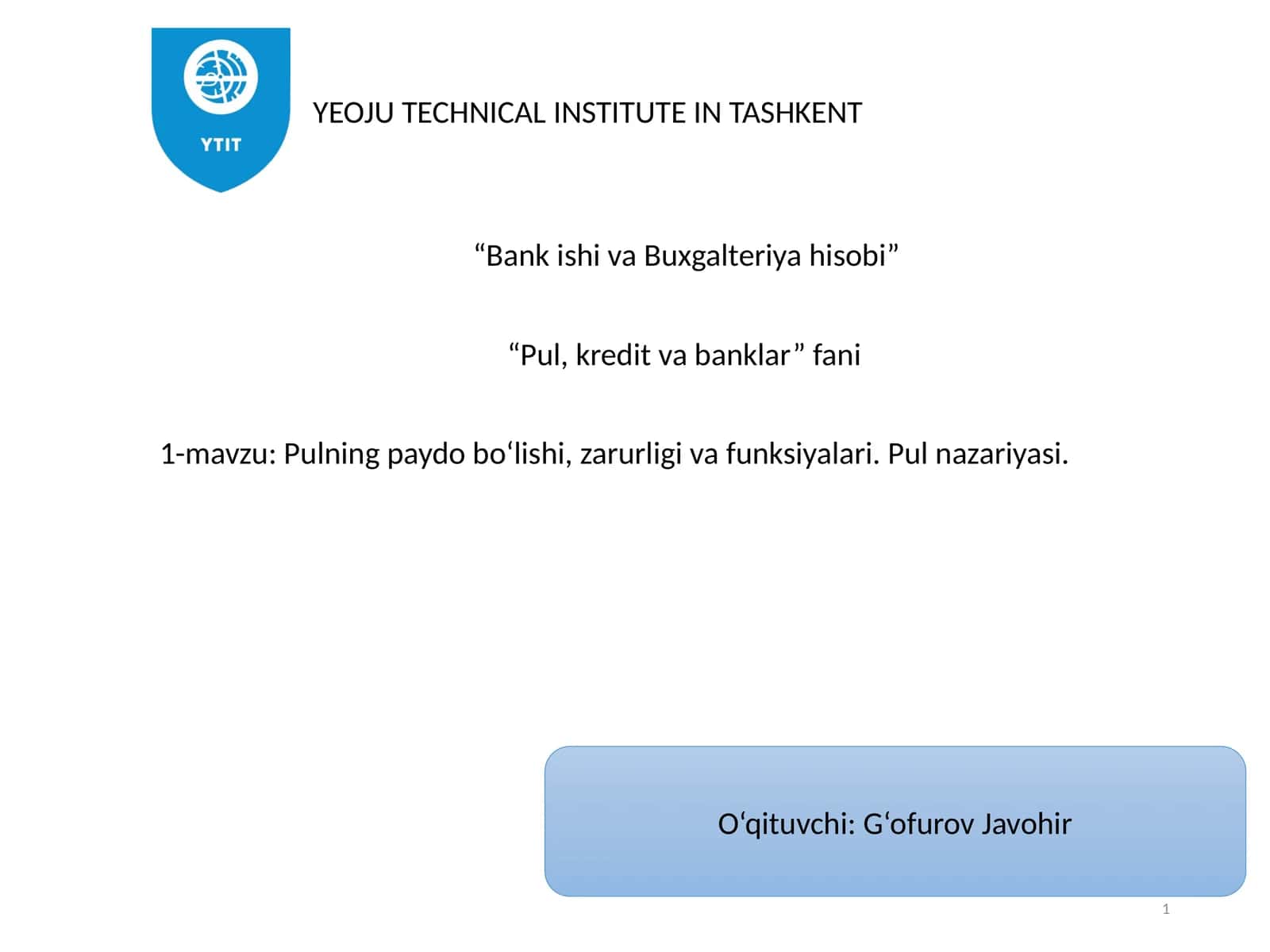 Pulning paydo bo‘lishi, zarurligi va funksiyalari. Pul nazariyasi