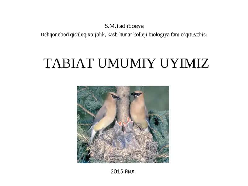 TABIAT UMUMIY UYIMIZ
