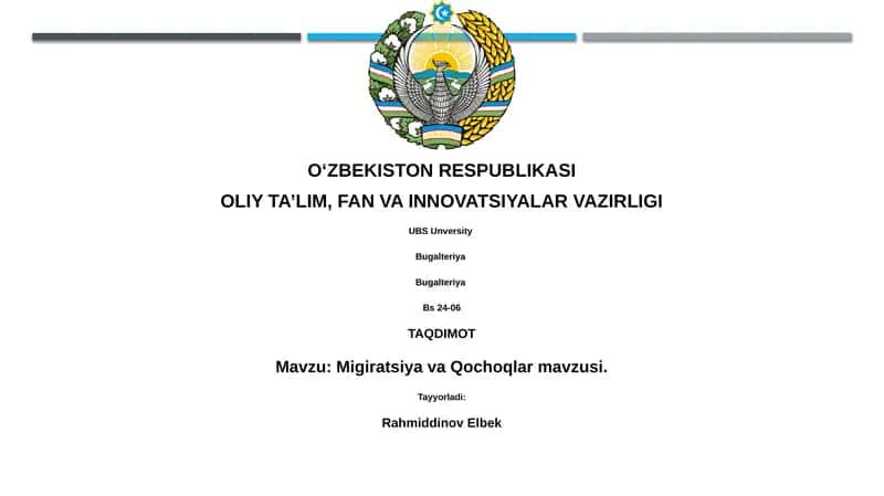 Migiratsiya va Qochoqlar mavzusi