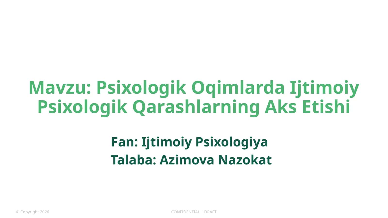 Psixologik Oqimlarda Ijtimoiy Psixologik Qarashlarning Aks Etishi