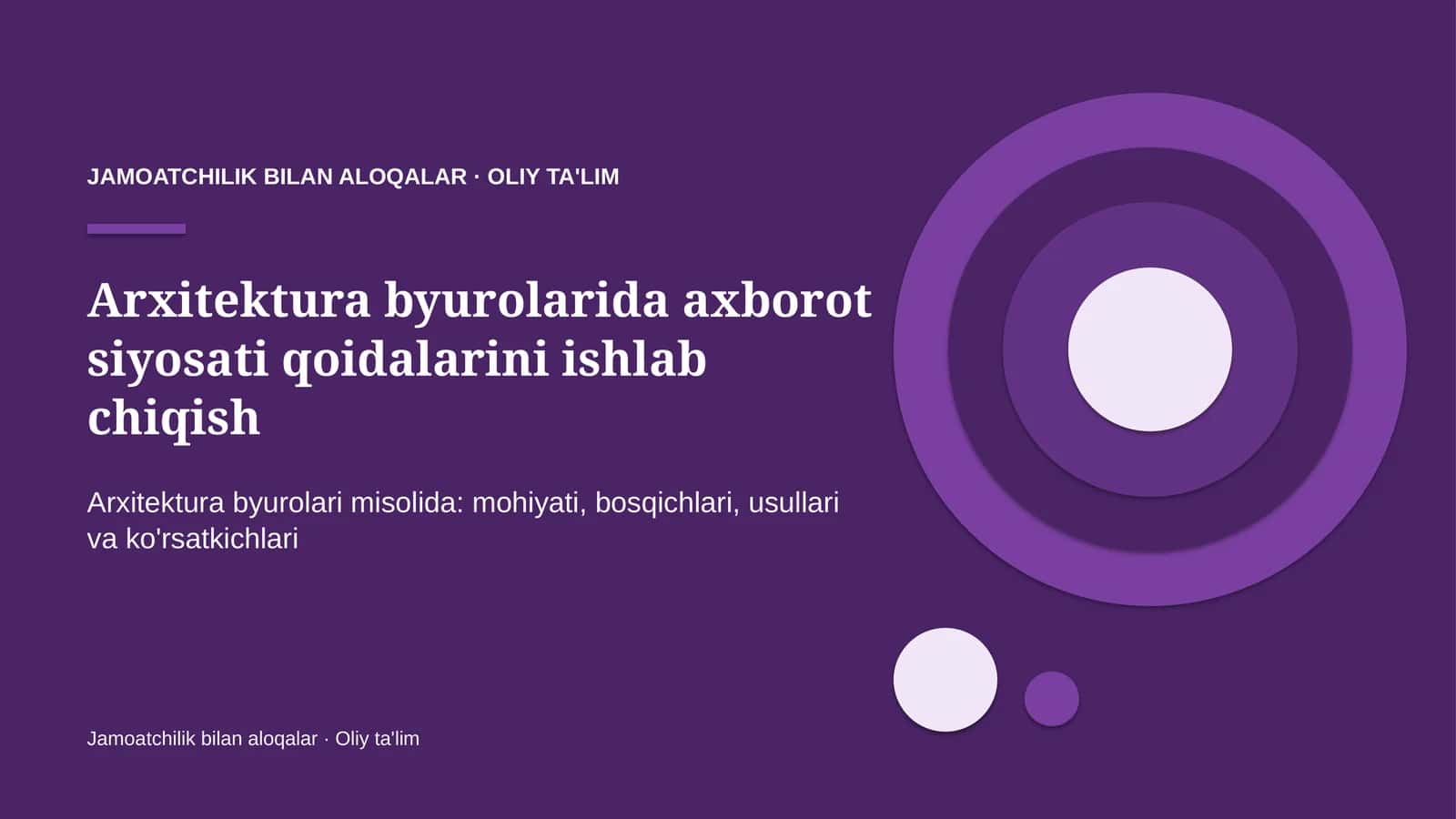 arxitektura byurolarida axborot siyosati qoidalarini ishlab chiqish 1709