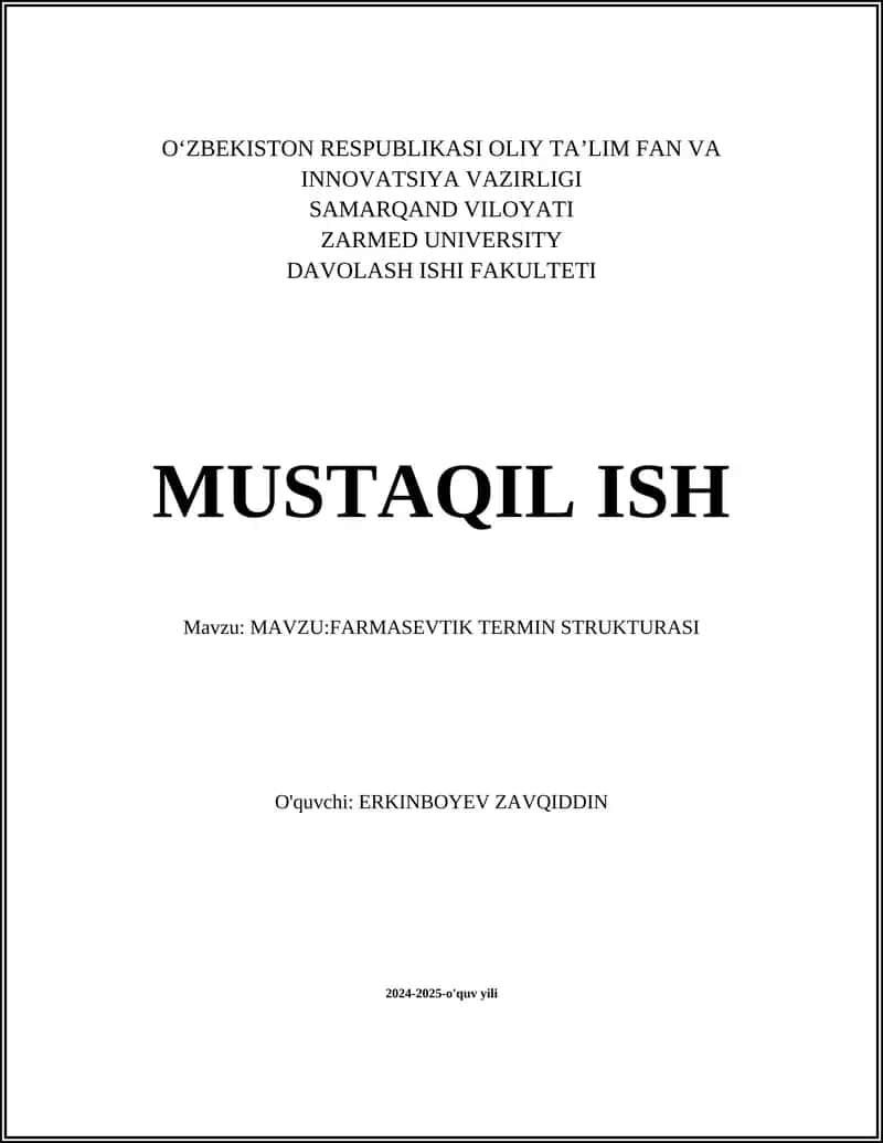 Farmasevtik Termin Strukturasi