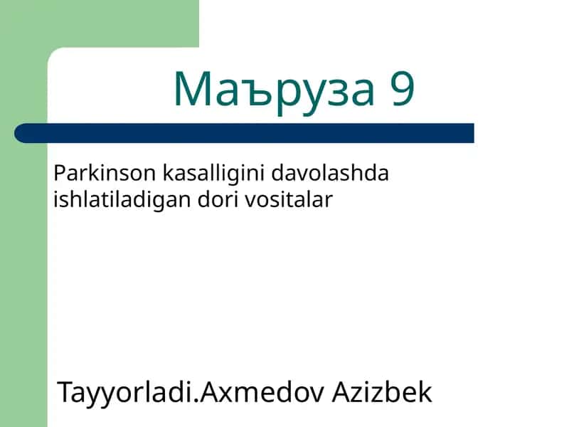 Parkinson kasalligini davolash